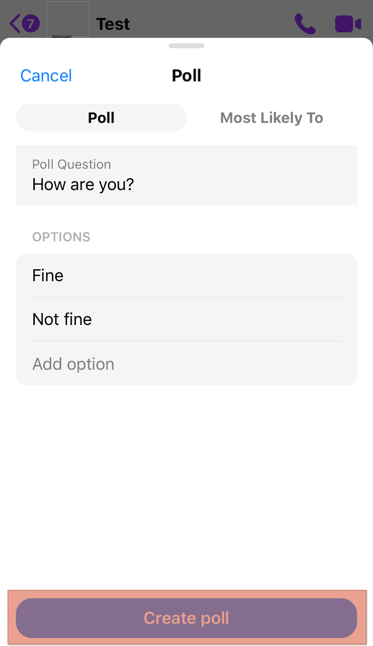 Messenger Create Poll
