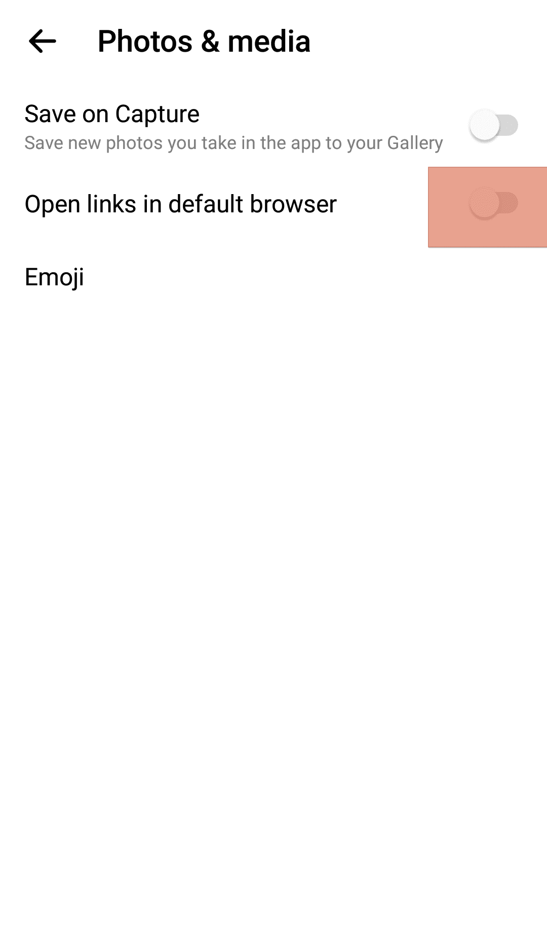 Messenger Open Links Default Browser Toggle