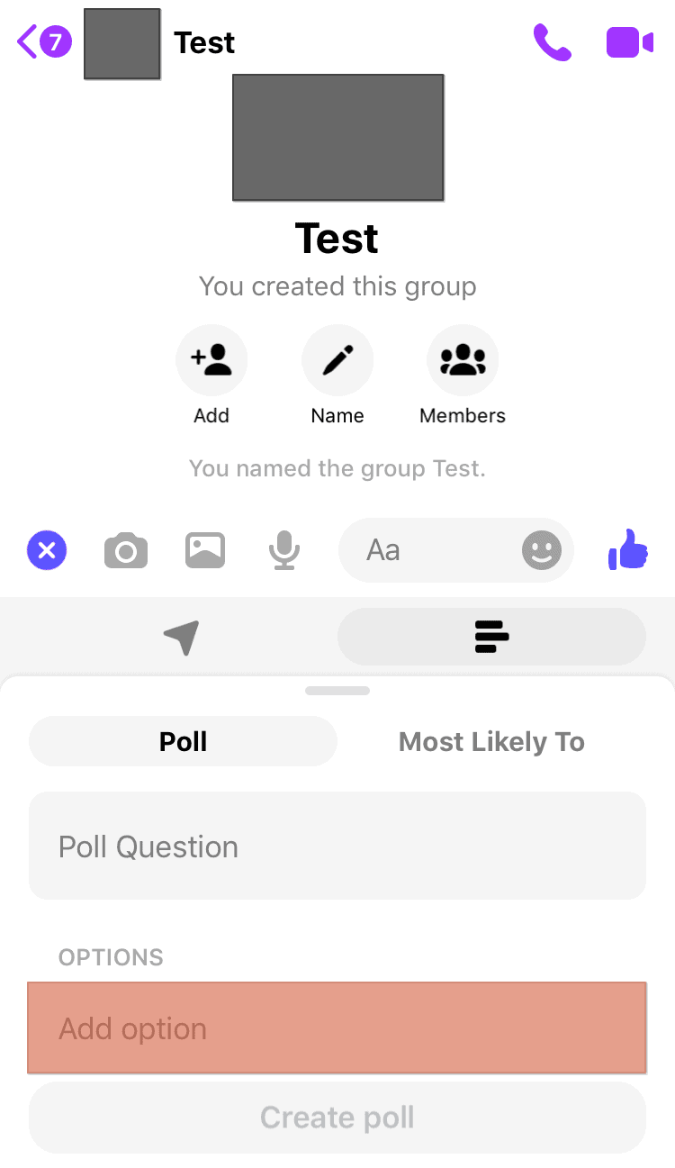 Messenger Poll Options