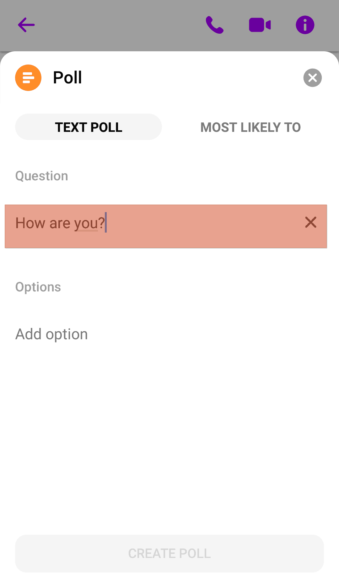 Messenger Poll Question 1