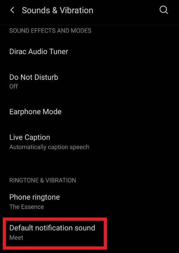 Default Notification Sound Android