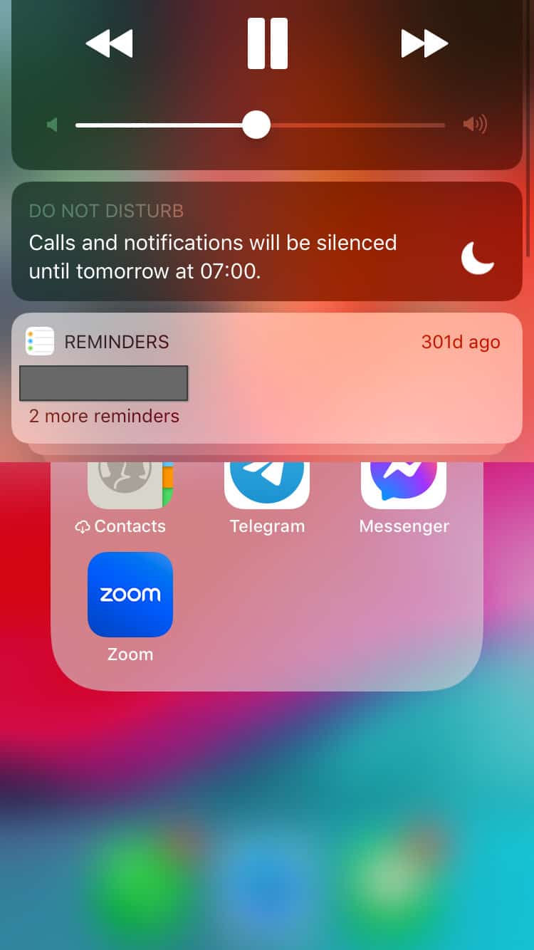 Notifications Swipe Down