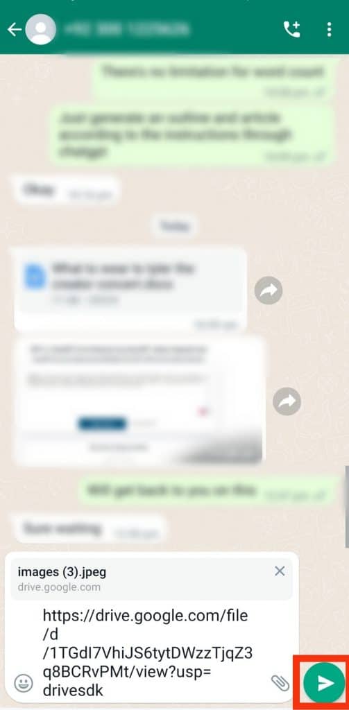 How To Share Google Drive Link on WhatsApp ITGeared
