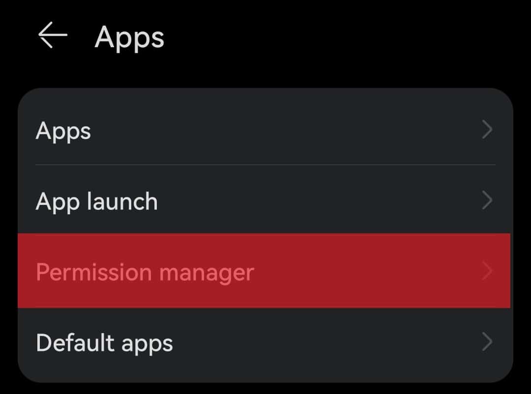 Permission Manager In Android Settings