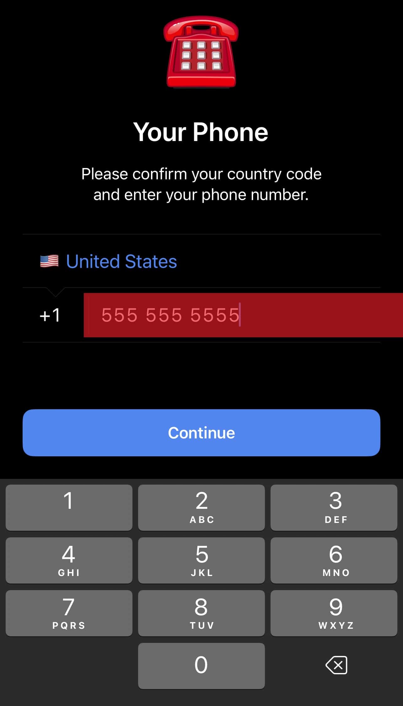 Phone Number Input On Telegram Iphone App