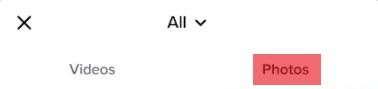 Photos Button In Tiktok