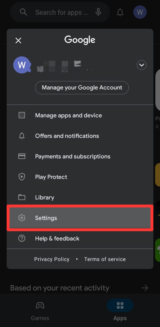 Playstore Settings