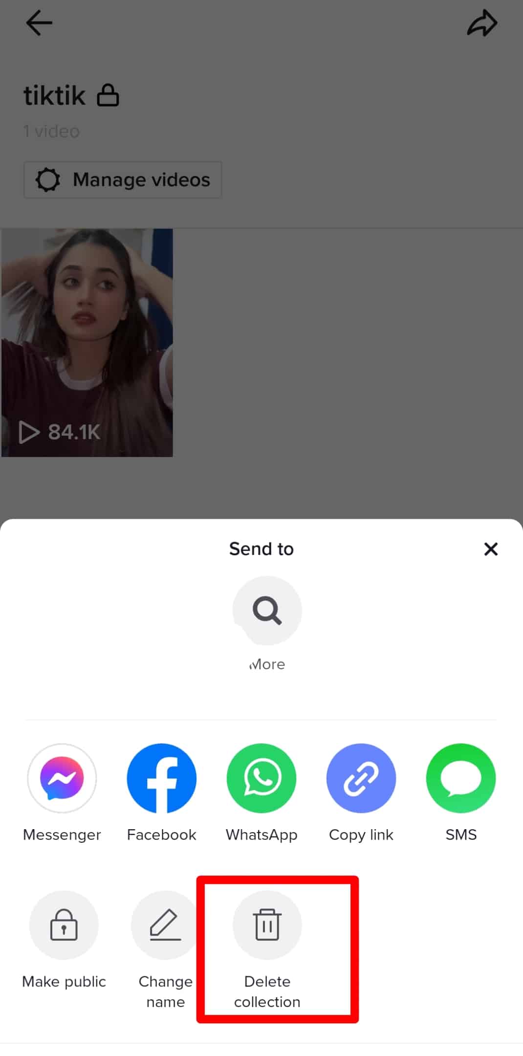 Press Delete Collection Tiktok