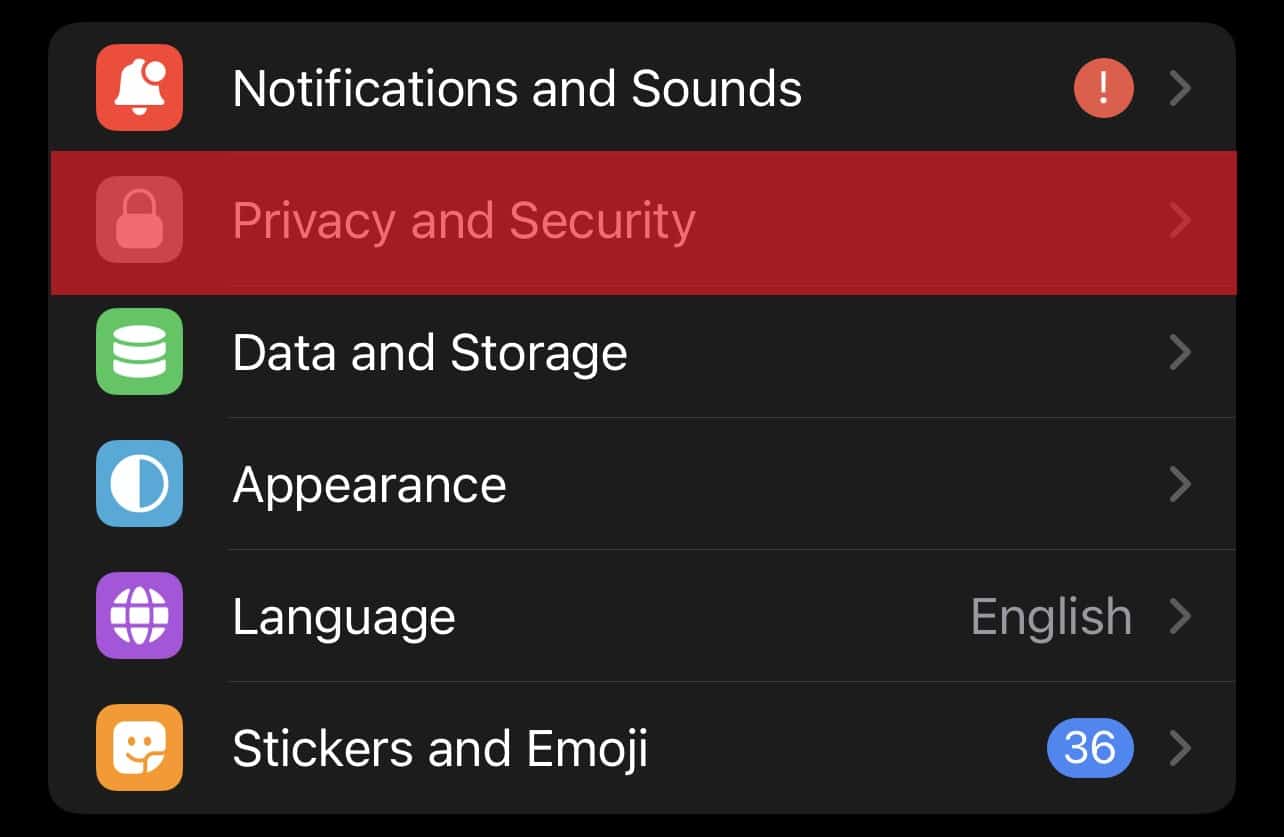 Privacy And Securty On Telegram On Iphone