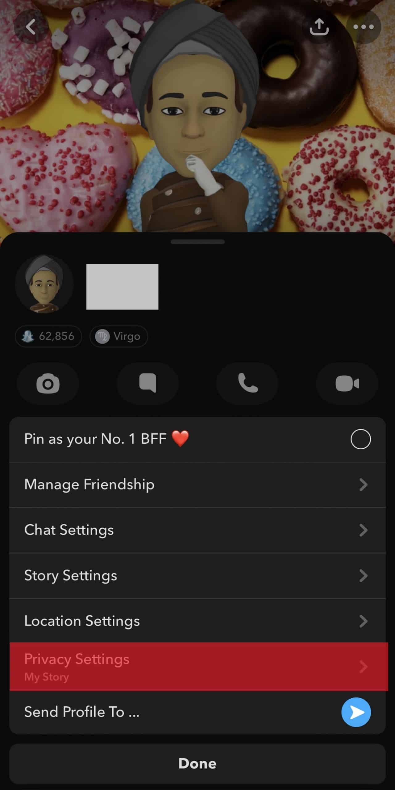 Privacy Settings On Snapchat Friend's Profile