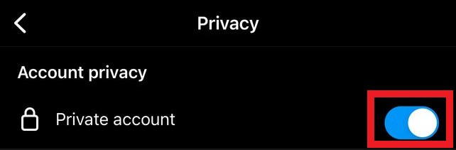 Private Account Option On Instagram