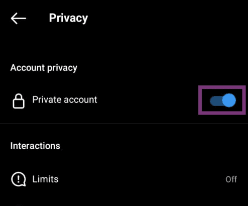 Private Account
