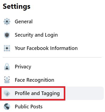 Profile And Tagging Settings Facebook