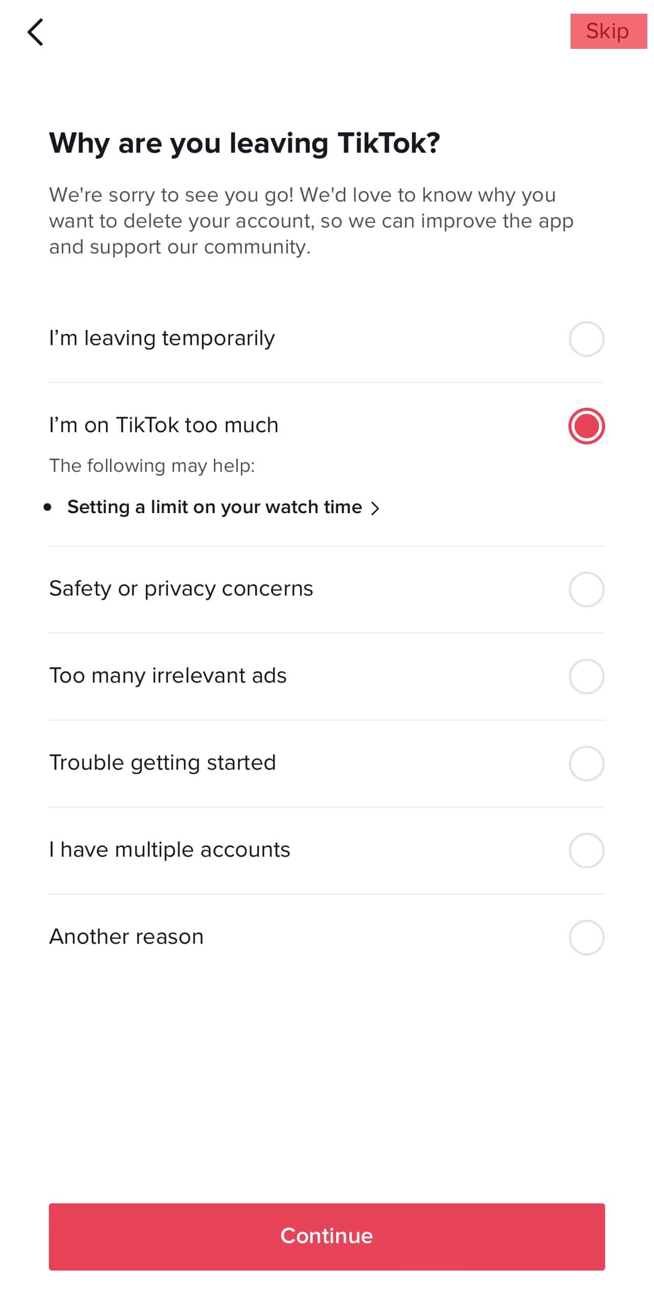 Reason For Leaving Tiktok