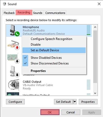 Recording Tab And Microphone