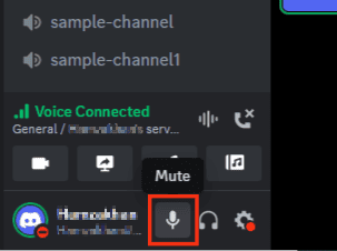 Right-Click On Microphone Icon To Mute Yourself