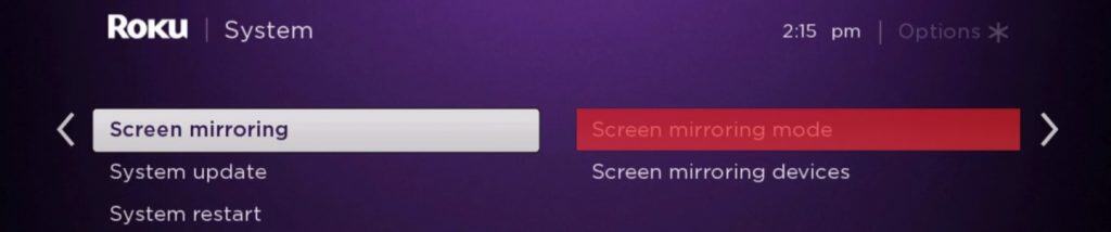 Screen Mirroring Mode