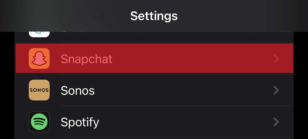 Scroll Down And Select Snapchat