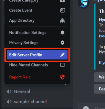 Select Edit Server Profile