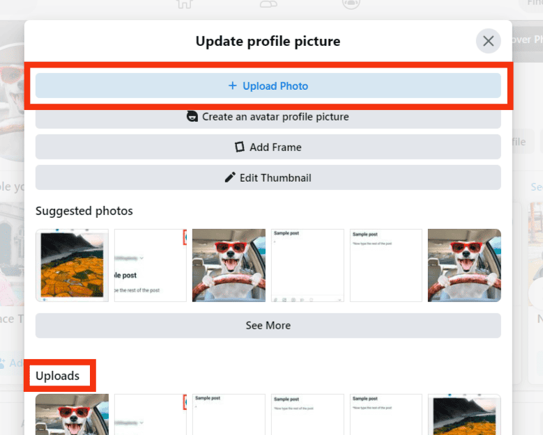 Select A Picture Or Click On Upload Photo