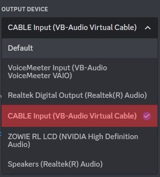 Select Output Device And Then Cable