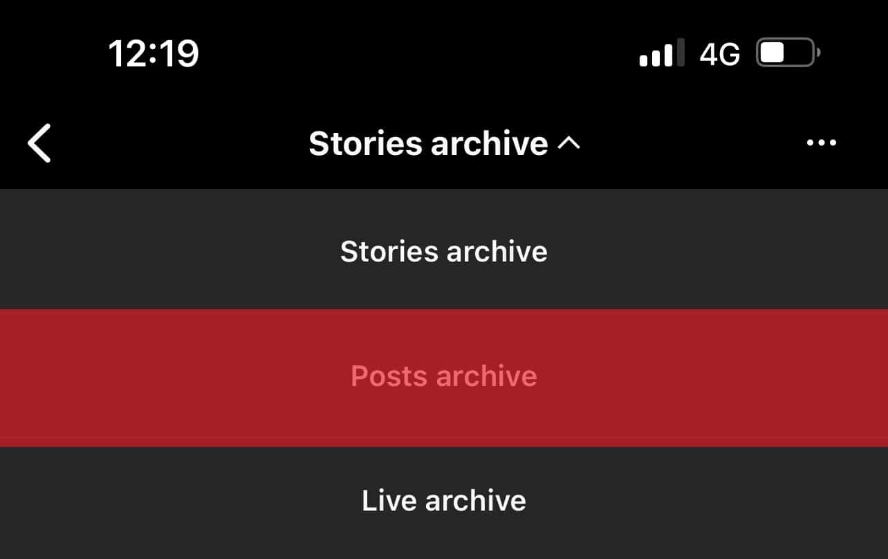 Post Archive Option On Instagram