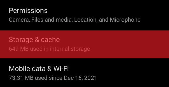 Select Storage And Cache