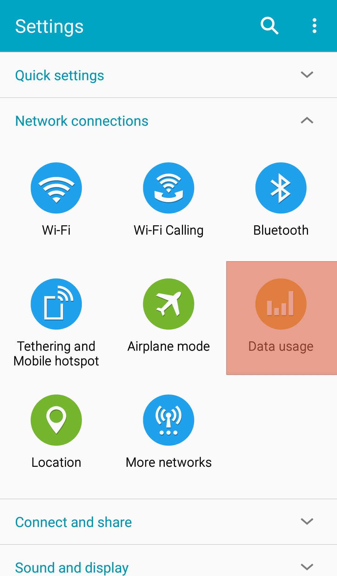 Settings Data Usage