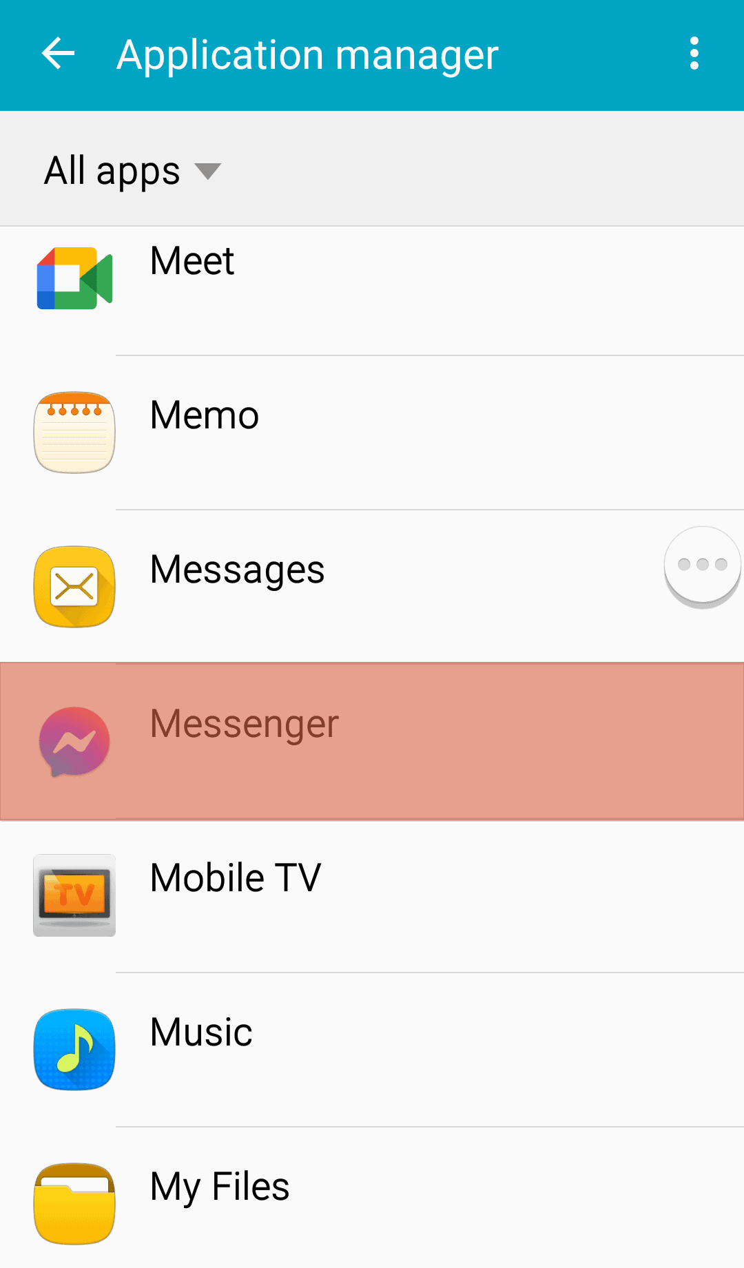 Settings Messenger Android