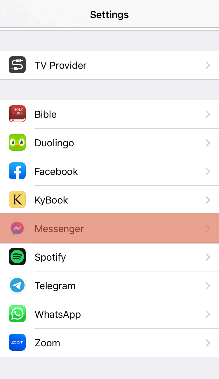 Settings Messenger