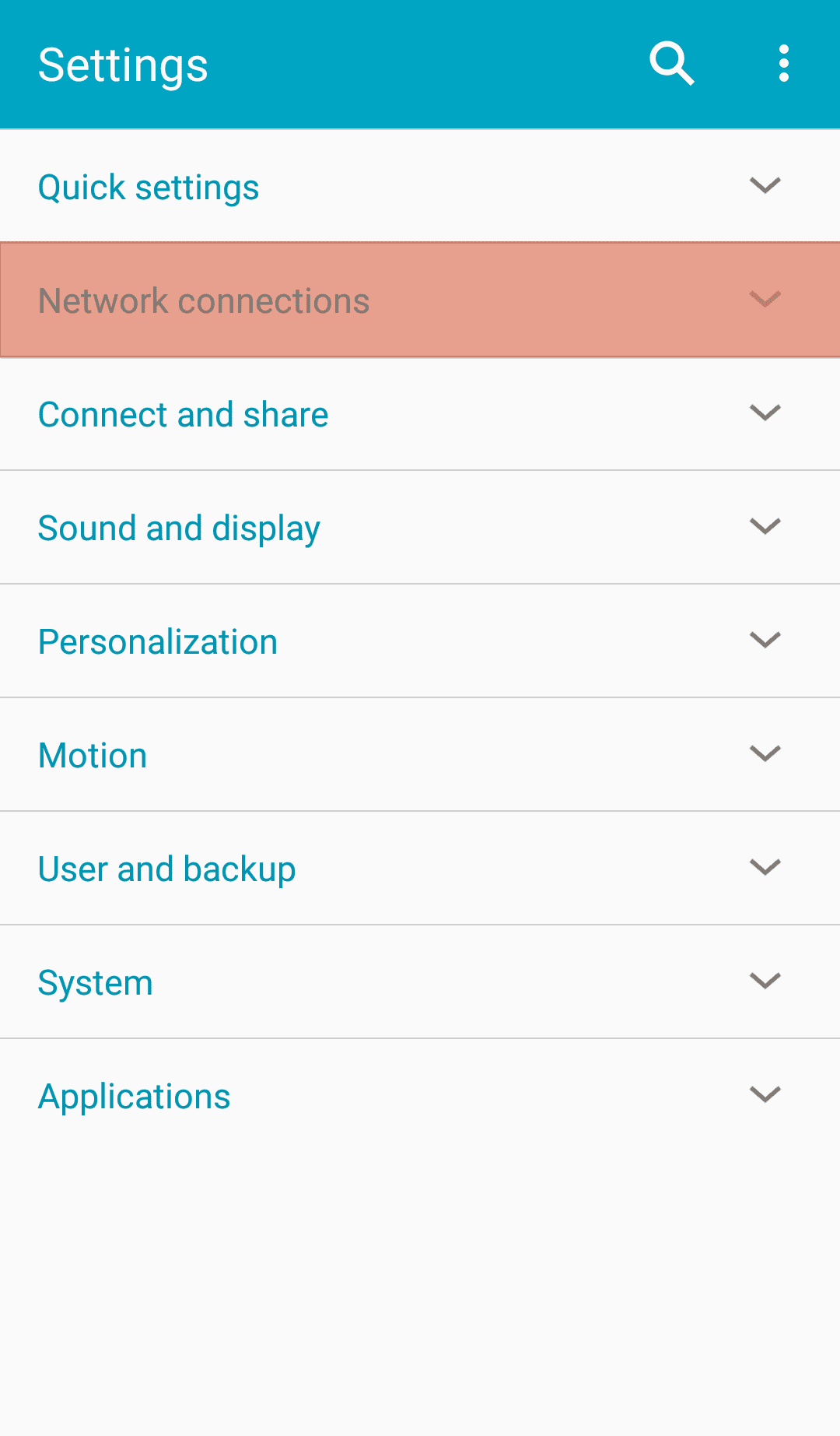 Settings Network Connections