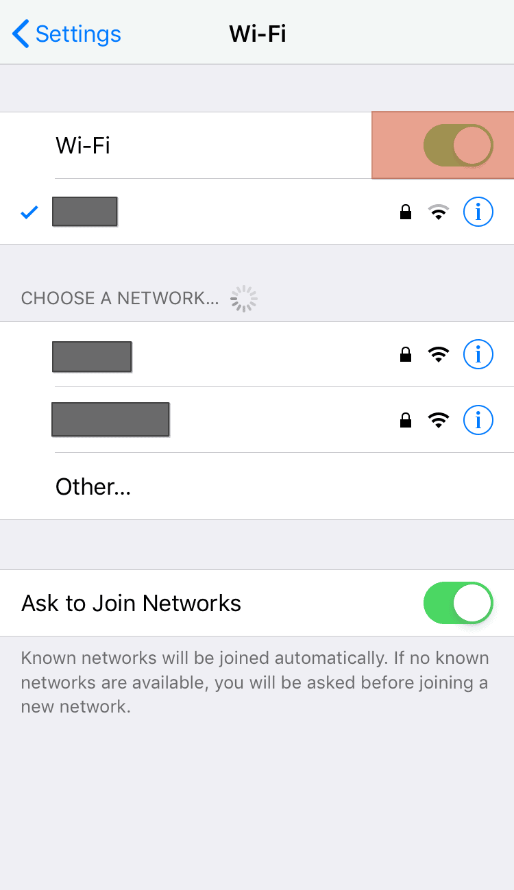 Settings Wifi Toggle