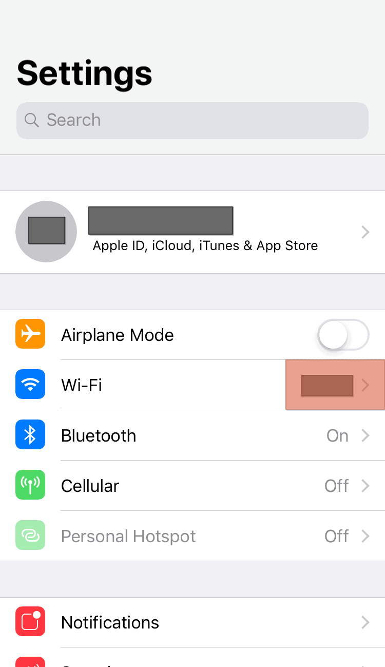 Settings Wifi