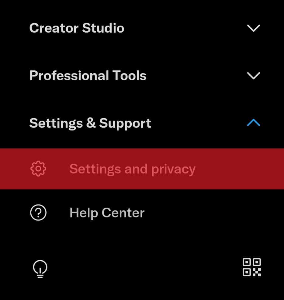 Settings And Privacy Option On Twitter Mobile App