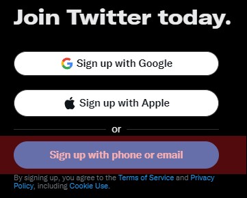 Sign Up With Phone Or Email On Twitter