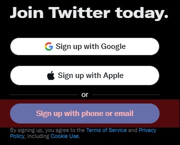 Sign Up With Phone Or Email On Twitter
