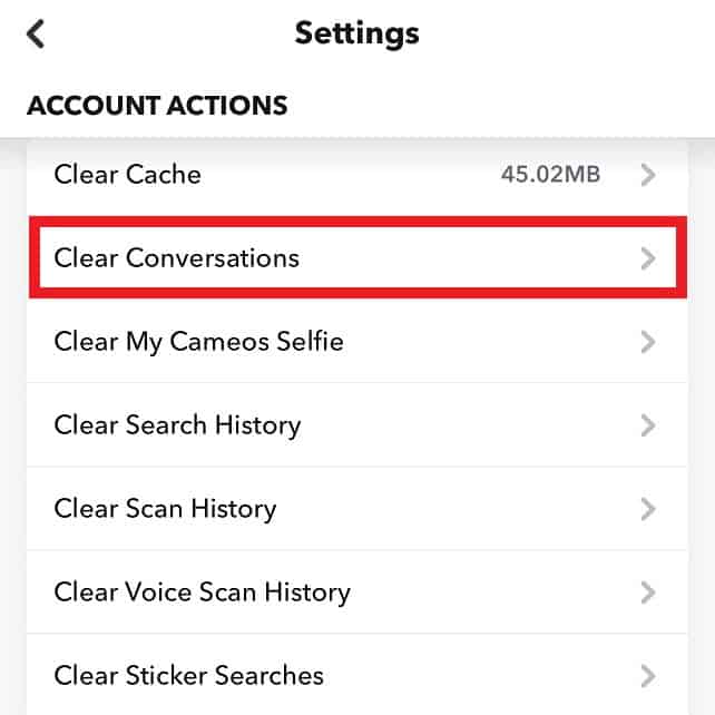 Snapchat Options Under Profile