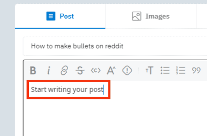 Start Writing Your Post