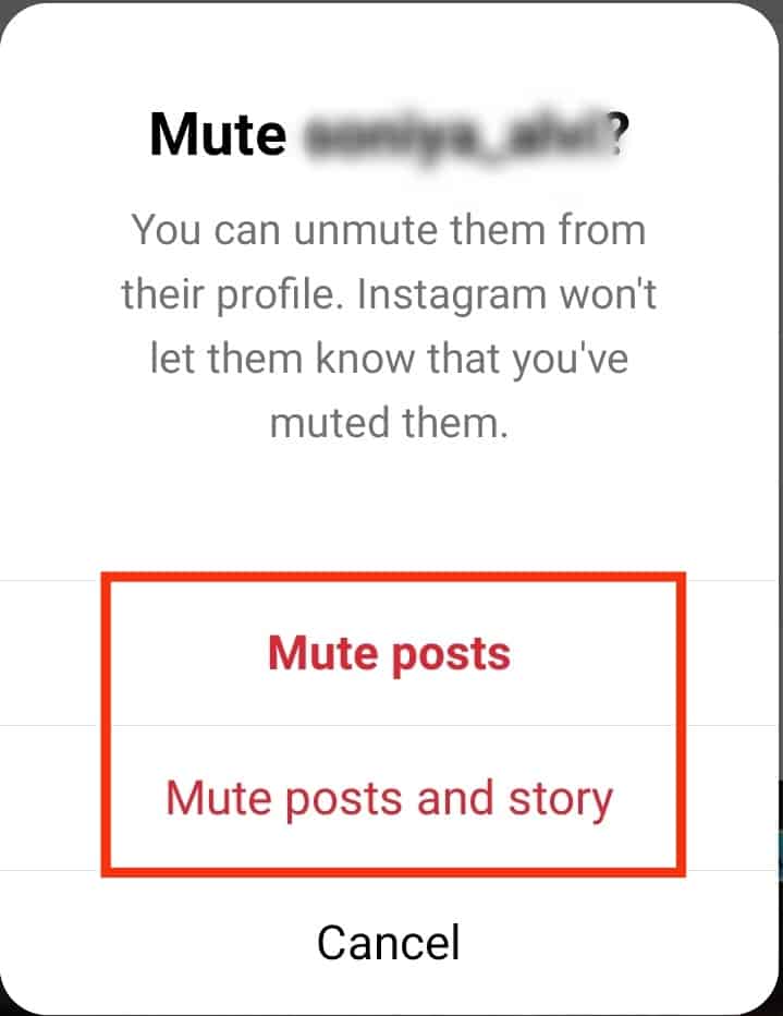 Tap Mute Posts Or Mute Posts And Story