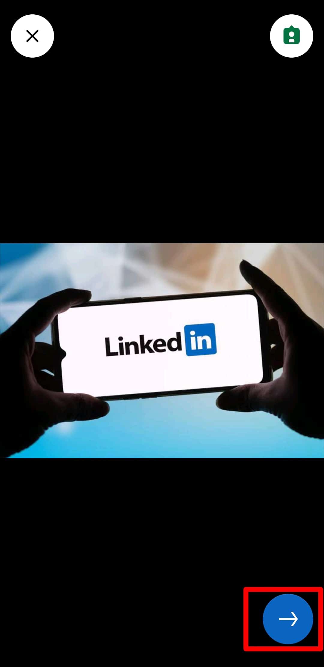 Tap Arrow Button Bottom Right Corner Linkedin