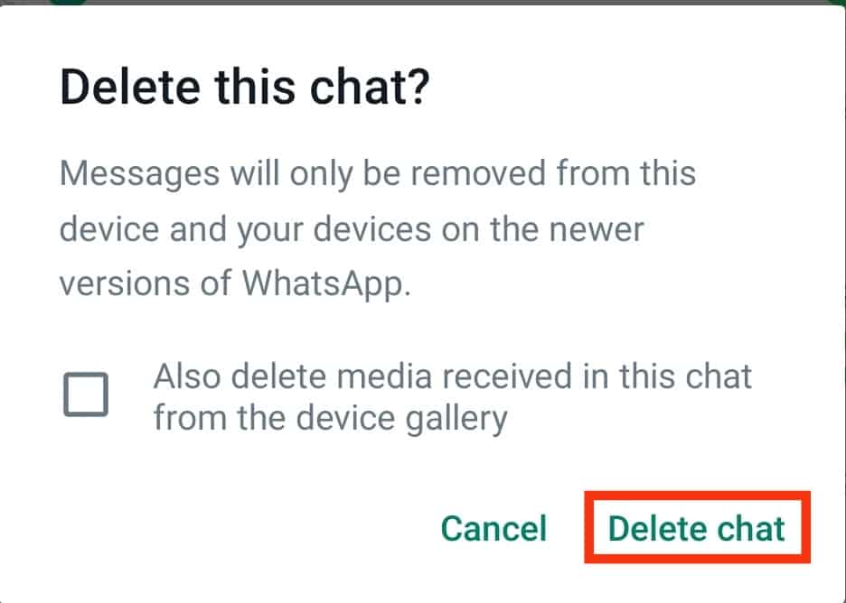 Tap On Delete Chat