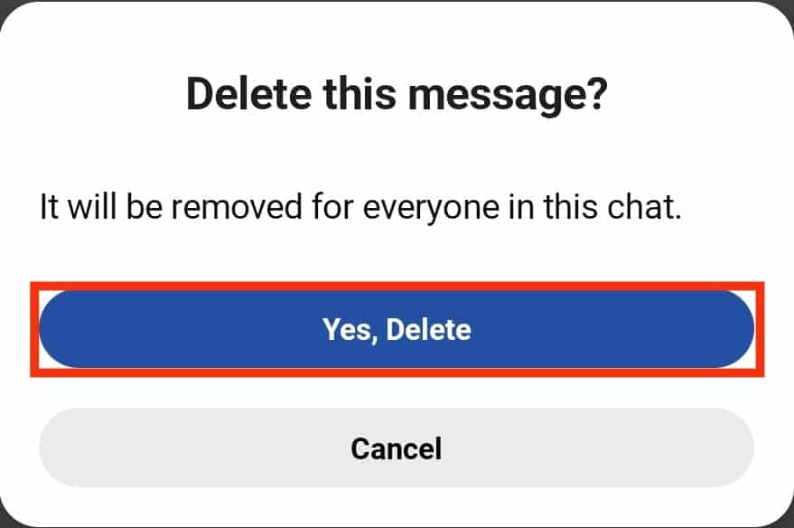 Tap On Yes, Delete
