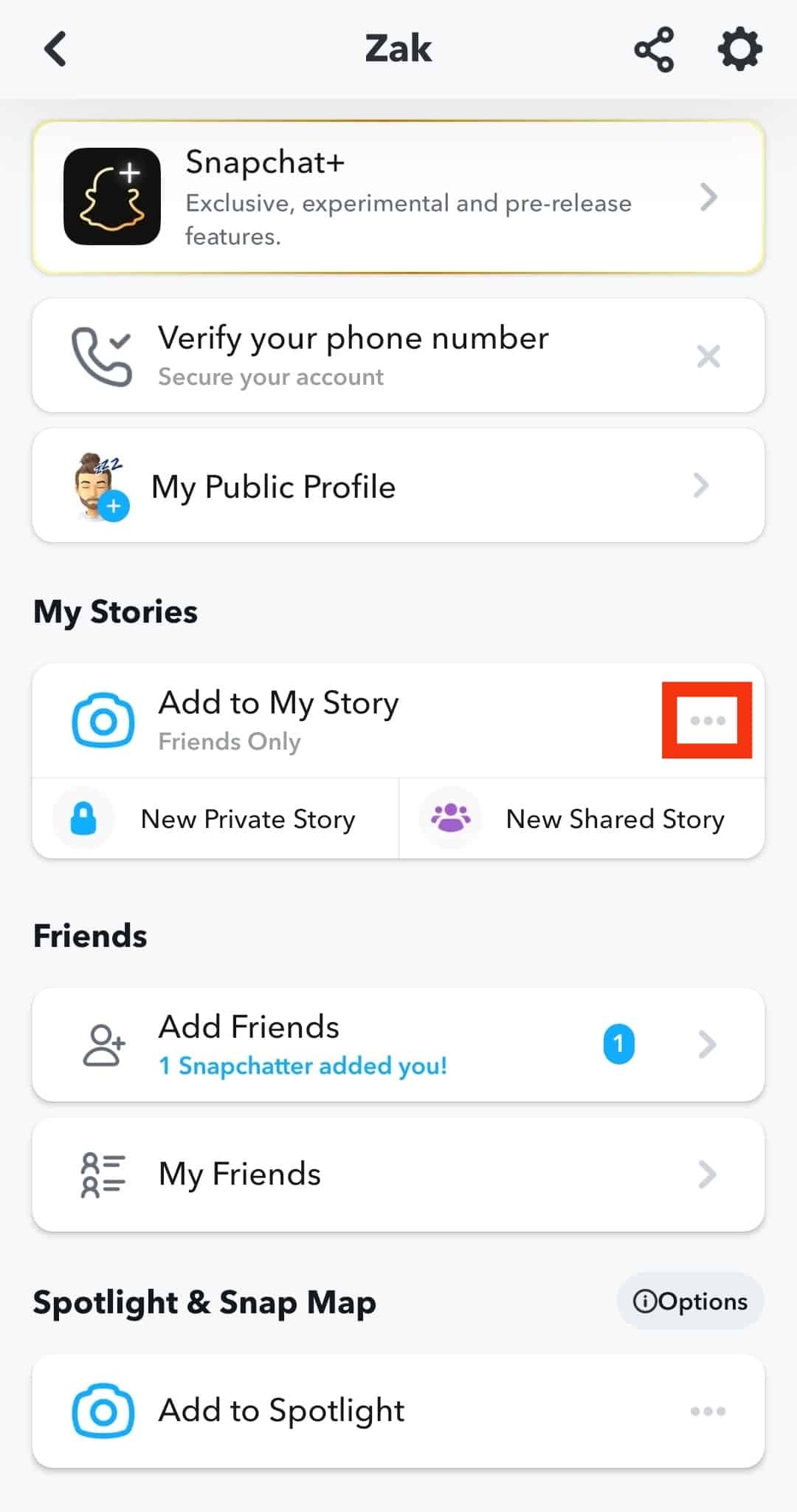 Tap On The Three-Dot Button Next To The Add To My Story Button.