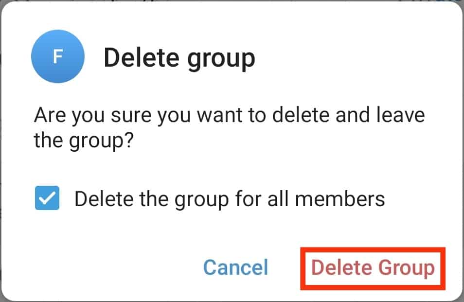 Tap The Delete Group Button