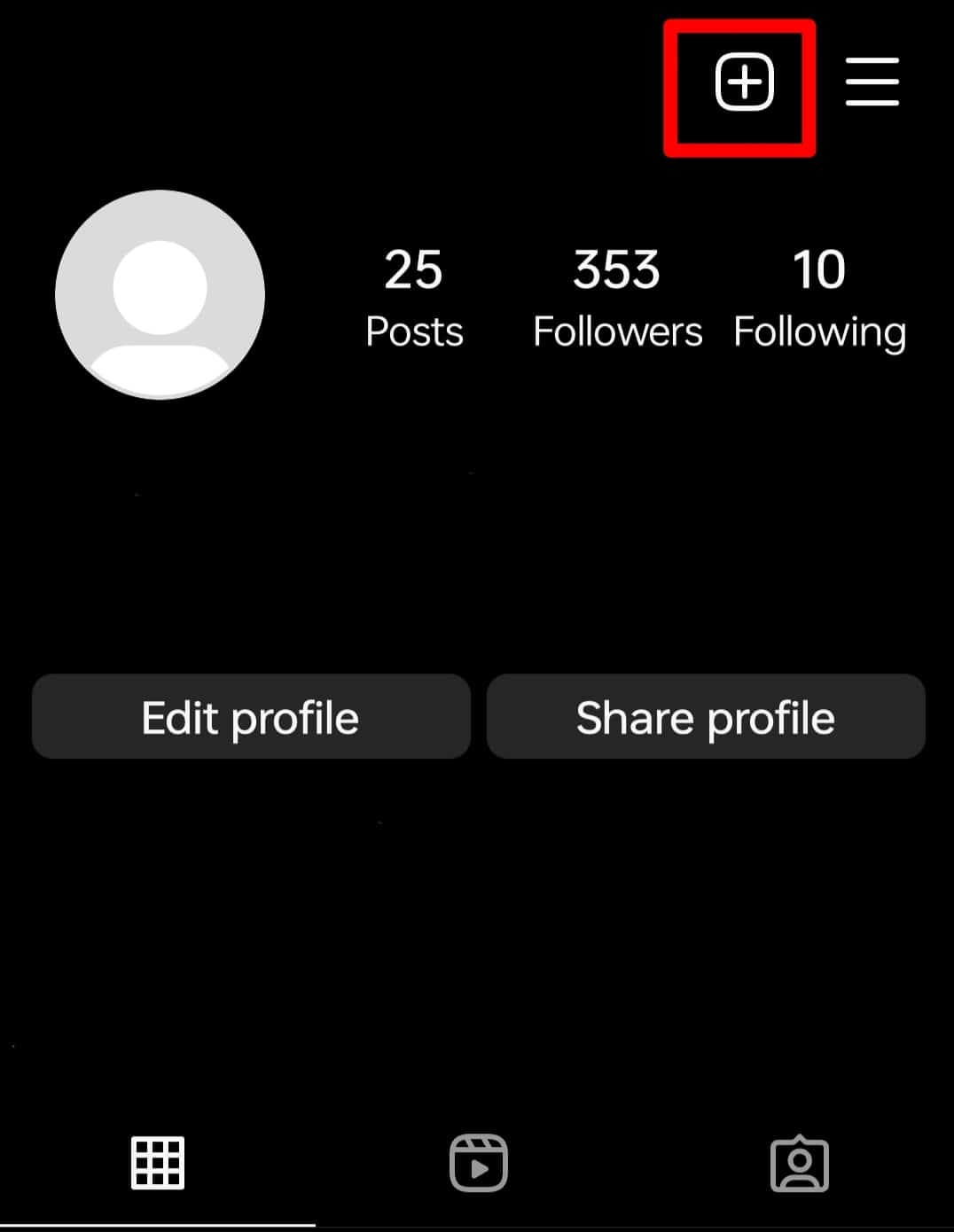 Tap The Plus Icon At Top Instagram