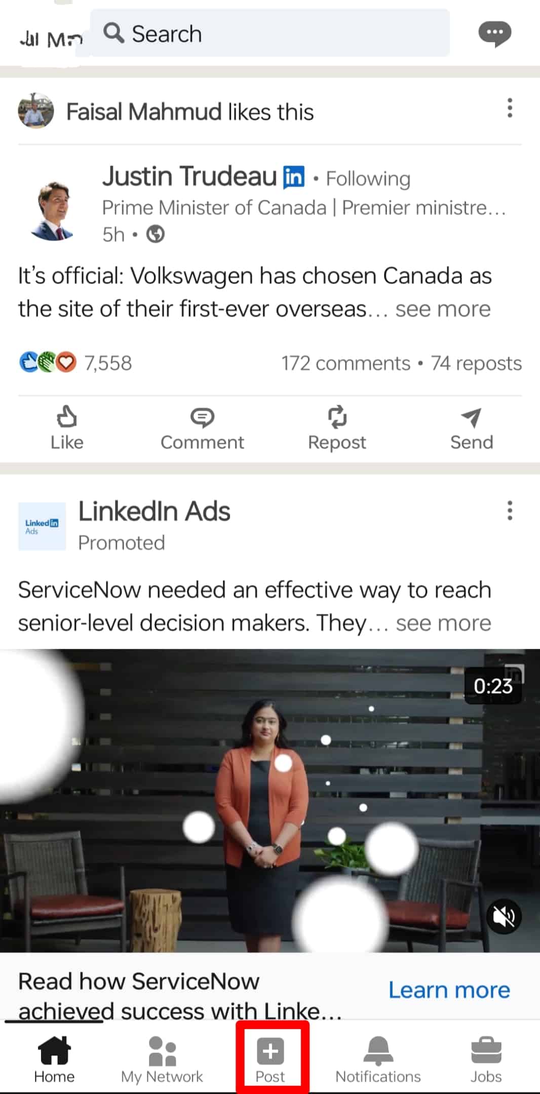 Tap The Post Button At Bottom Linkedin