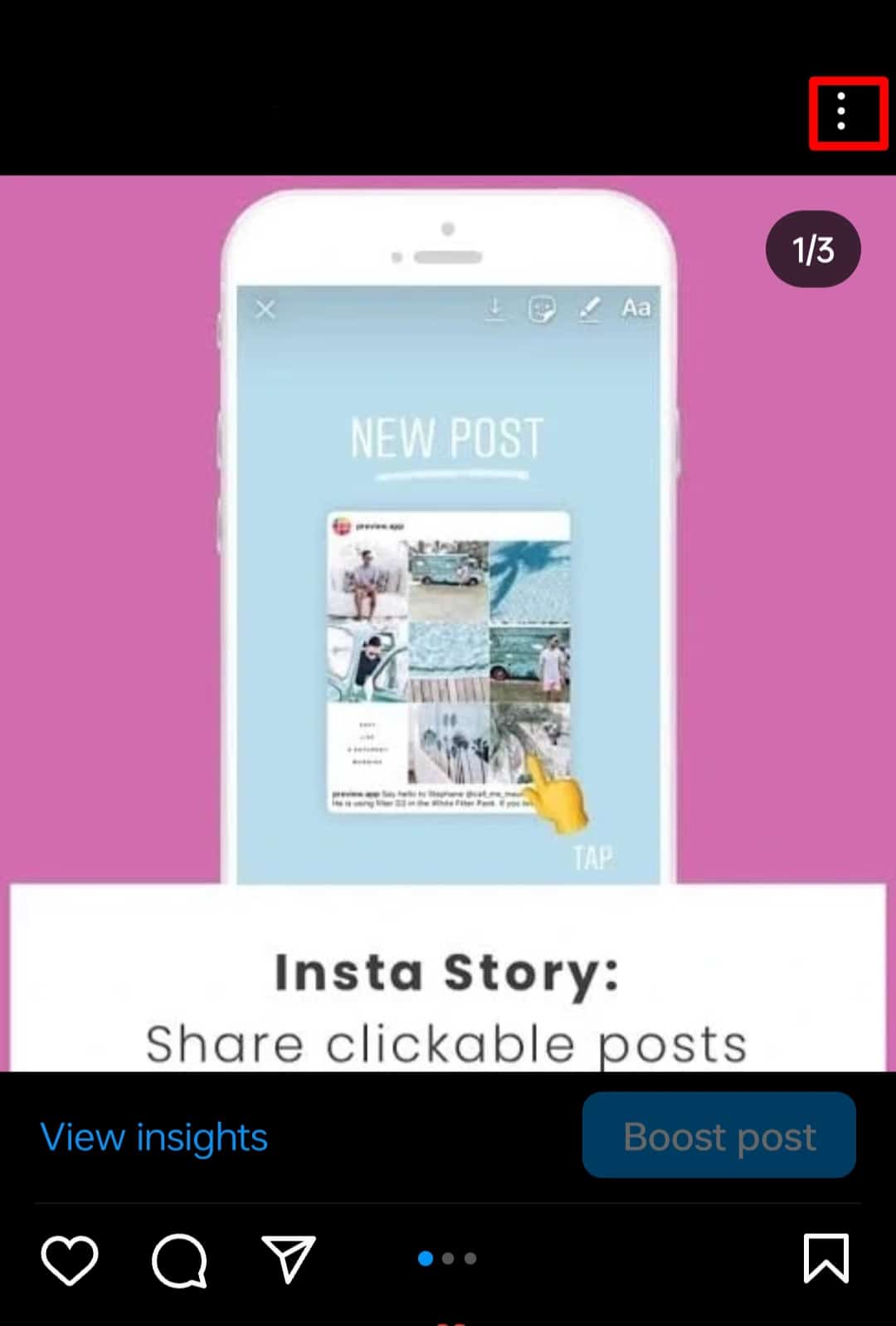 Tap The Three Dots In The Top Right Instagram