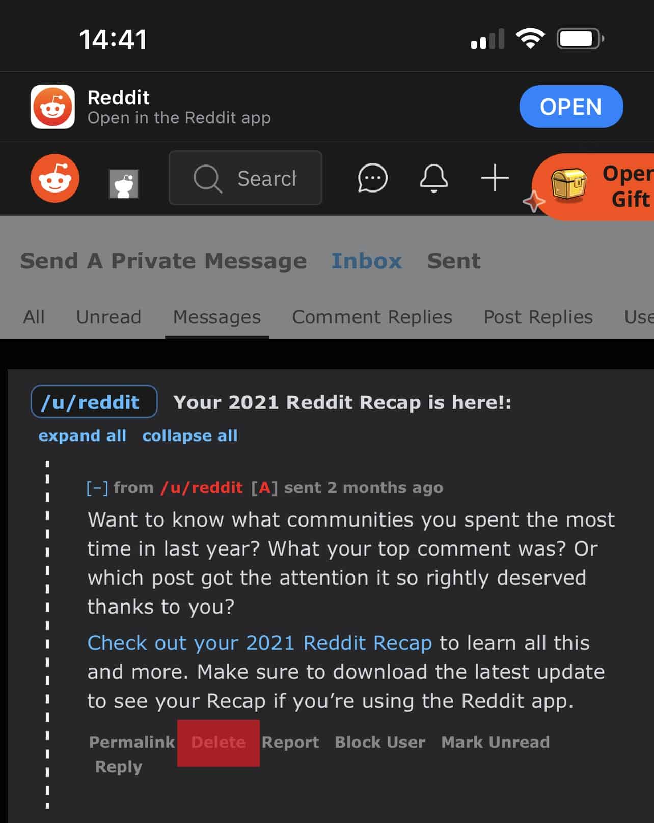 Tap Delete