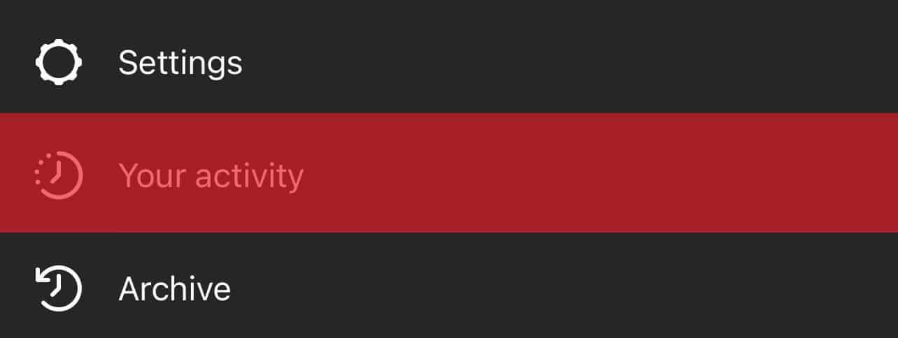 Your Activity Option On Instagram
