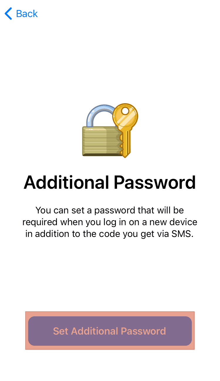 Telegram Additional Password